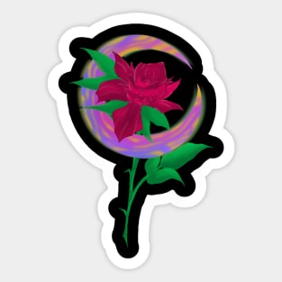 Moon Rose Sticker